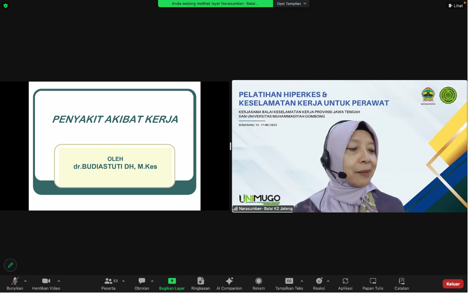 PRODI D3 KEPERAWATAN GELAR PELATIHAN HIPERKES DAN KESELAMATAN KERJA